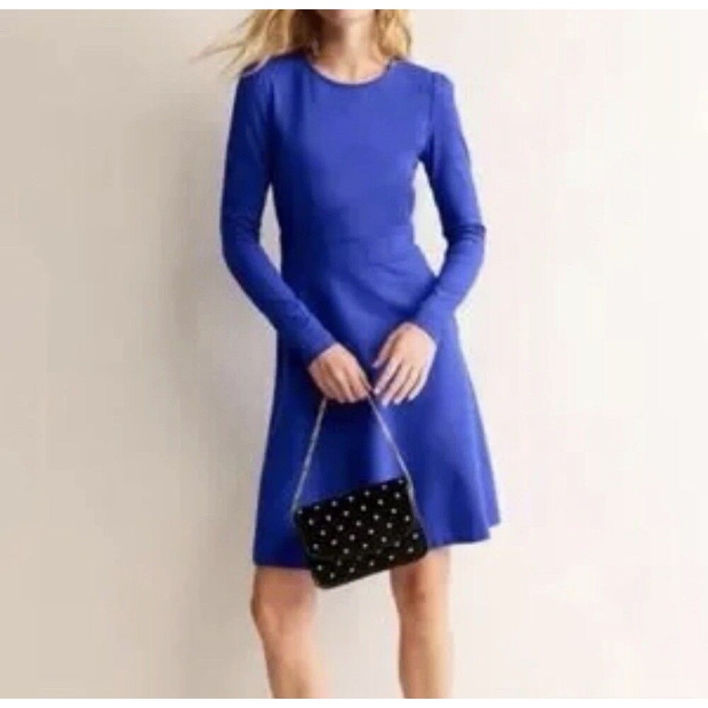 Boden Sabrina Ponte Jersey Dress in Royal Blue | US 10 R (UK 14R) | Style D0784